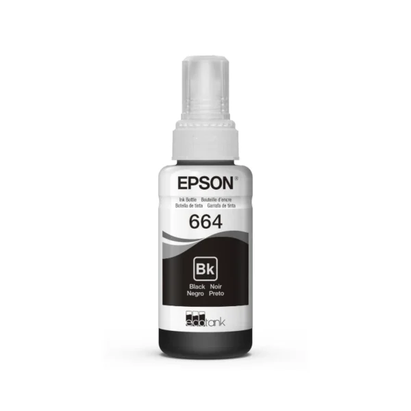 Botella de Tinta Epson T664 Negro 70ml – Calidad y Precisión - Imagen 2