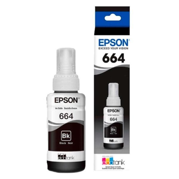 Botella de Tinta Epson T664 Negro 70ml – Calidad y Precisión - Imagen 1
